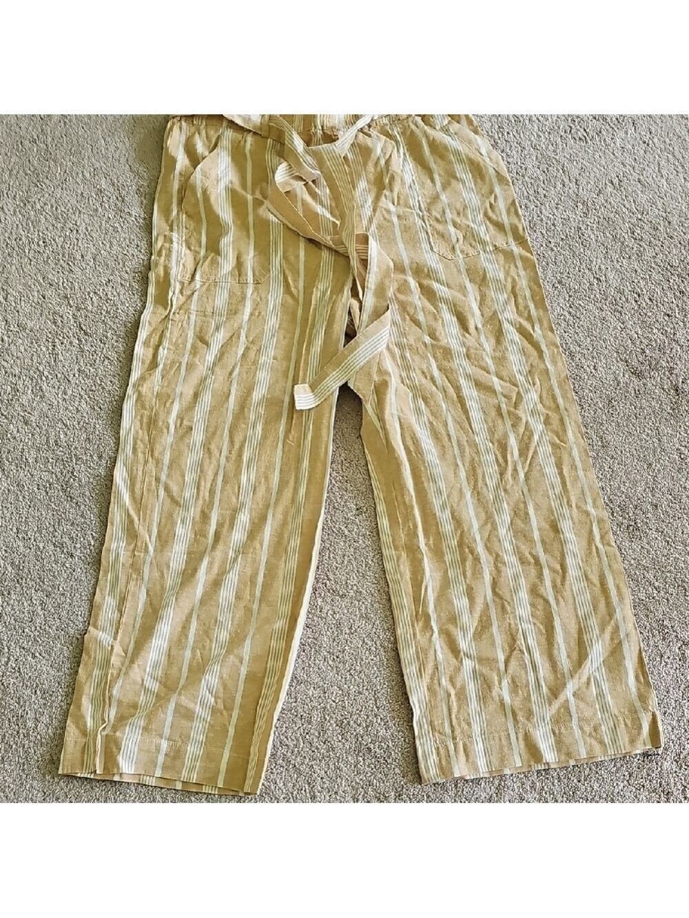 Marine Layer Tan Striped Casual Pants